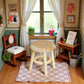 Wood Stool Lightweight Mini DIY 1:12 Miniature Dollhouse Stool for Living, Dollhouse Accessories