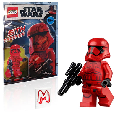 LEGO Star Wars Episode 9 The Rise of Skywalker Minifigure - Red Sith Trooper (with Blaster) and Minifigureland Tile 75256, SW1065