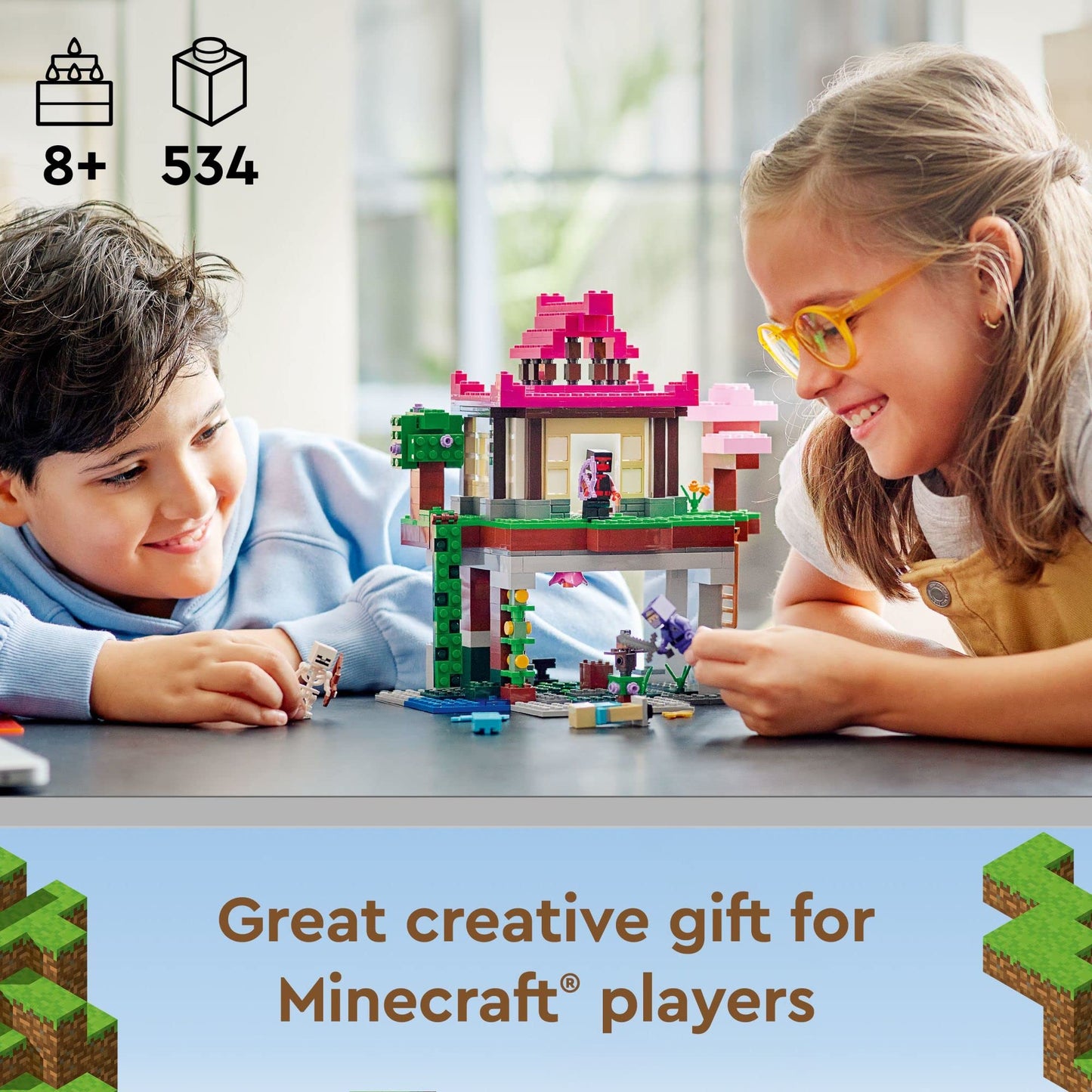 LEGO Minecraft The Training Grounds Toy Building Set 21183 Minecraft Toy for Kids, Boys and Girls Age 8+ Years Old, Building Kit with House, Cave