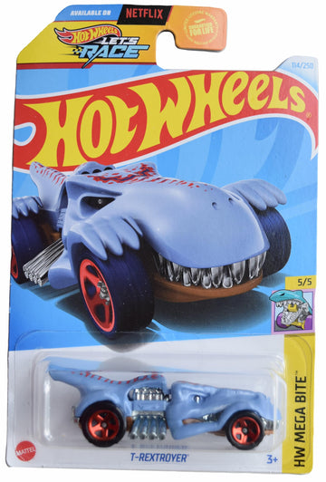 Hot Wheels T-Rextroyer, HW Mega Bite 5/5 [Blue] 114/250