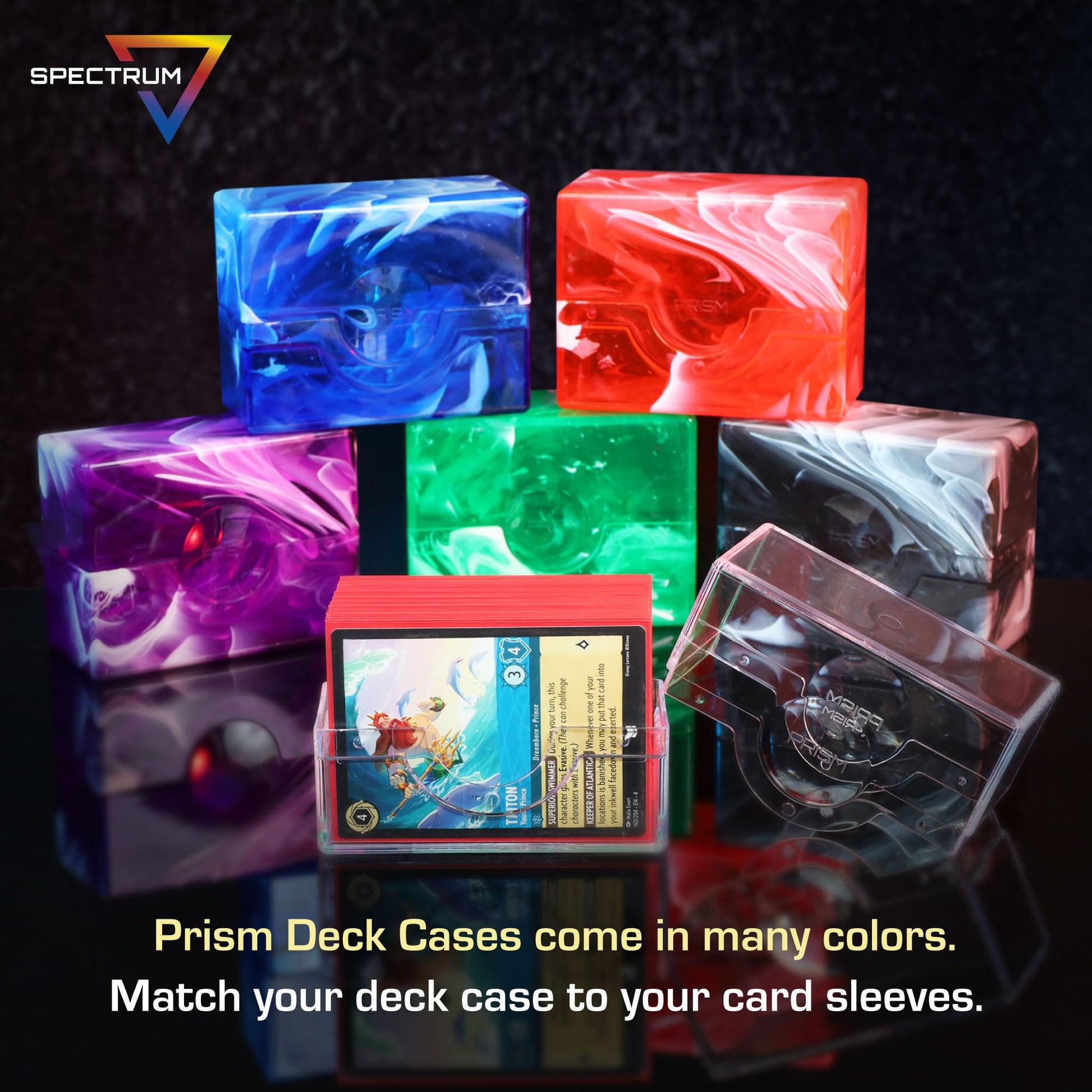 BCW Prism Deck Case - Charoite Purple | Holds 50 Double-Sleeved or 60 Single-Sleeved Cards | Secure Snap Closure | Compatible Collectible Card Bins |