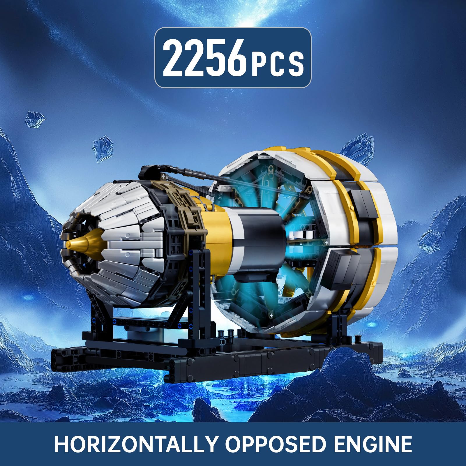Mould King Aircraft Engine Building Set with Motor, 2256 Pcs Model Kit