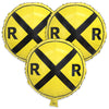 Havercamp Railroad Party Balloons (3 Pcs.)! 3 Round Mylars are great for Train Themed Events, Kid's Birthday Party, Train Collectors, Retirement
