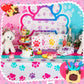 Newwiee 3 Pcs Puppy Paw Print Tablecloth Plastic Disposable Colorful Table Cover Dog Table Cloth Paw Print Party Supplies for Dog Pet Themed Party