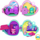 Polly Pocket x Sweethearts, Micro Doll & 2 Playsets with 7 Themed Accessories & Keychain Clip, Travel Toy, Partnership Compact