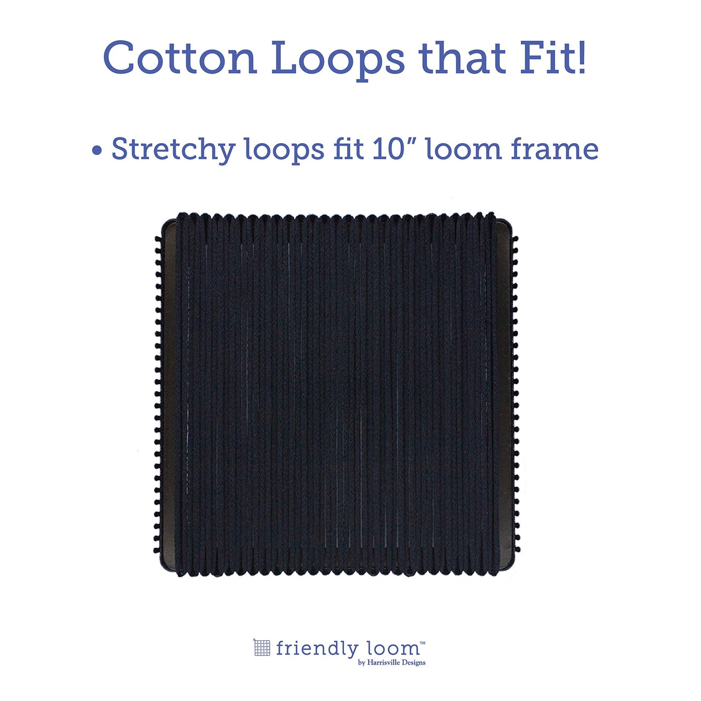 Harrisville Designs Friendly Loom | 10” PRO-Sized Black Potholder Weaving Loops | Craft 2 Cotton Potholders