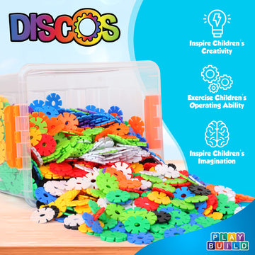 Play Build Discos, Interlocking Connecting Kids Toys, Preschool Learning Montessori Toys, Play and Learning, Stem Learning Toys Ages 3+