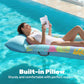 Sloosh Inflatable Pool Floats Raft - XL Fabric Covered Pool Mat Lounger Floaties for Adults, Ultra Comfort Inflatable Water Float with Headrest