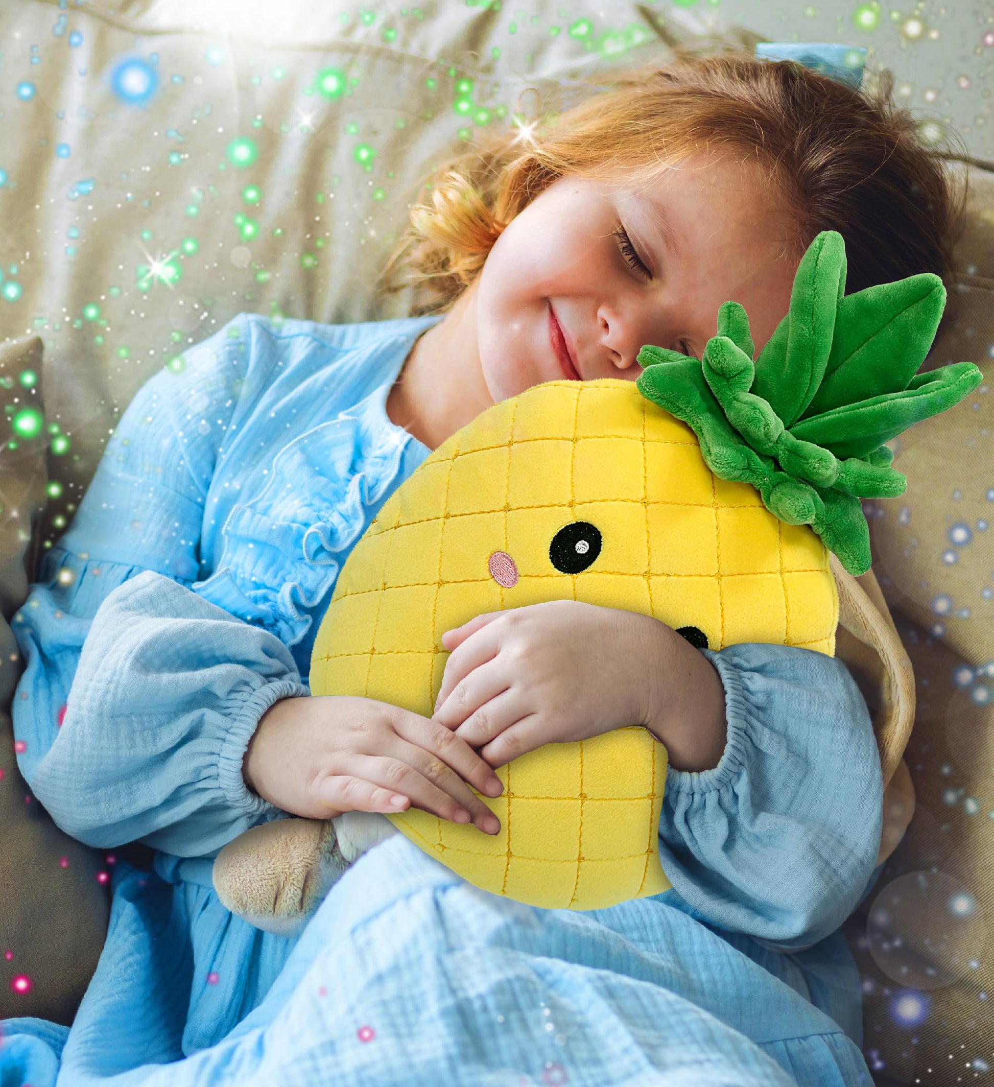 DolliBu Snug-Mooshies Pineapple Stuffed Toy - Super Squishy Cheerful Plush Fruit for Girls and Boys, Cute Pineapple Plush Toy for Stress Relief