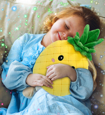 DolliBu Snug-Mooshies Pineapple Stuffed Toy - Super Squishy Cheerful Plush Fruit for Girls and Boys, Cute Pineapple Plush Toy for Stress Relief