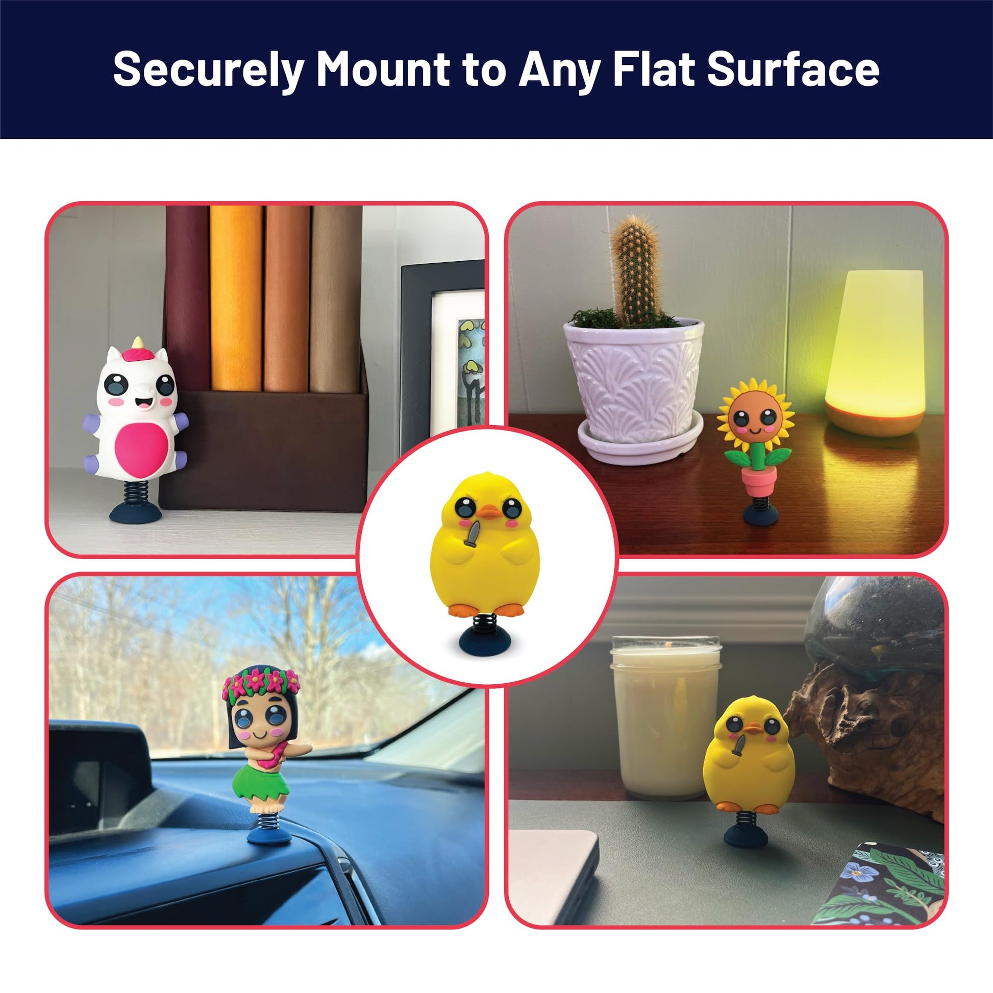Duck with Knife Dashboard Dancer - Hilarious Bobblehead Angry Duck Holding a Knife - Funny Car Dashboard Toy - Soft Plastic w/ Adhesive Pad - Cute