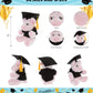 DolliBu Sitting Pig Graduation Plush Toy - Soft Graduation Stuffed Animal Dress Up with Gown & Cap with Tassel Outfit - Gift with Personalization - 9"
