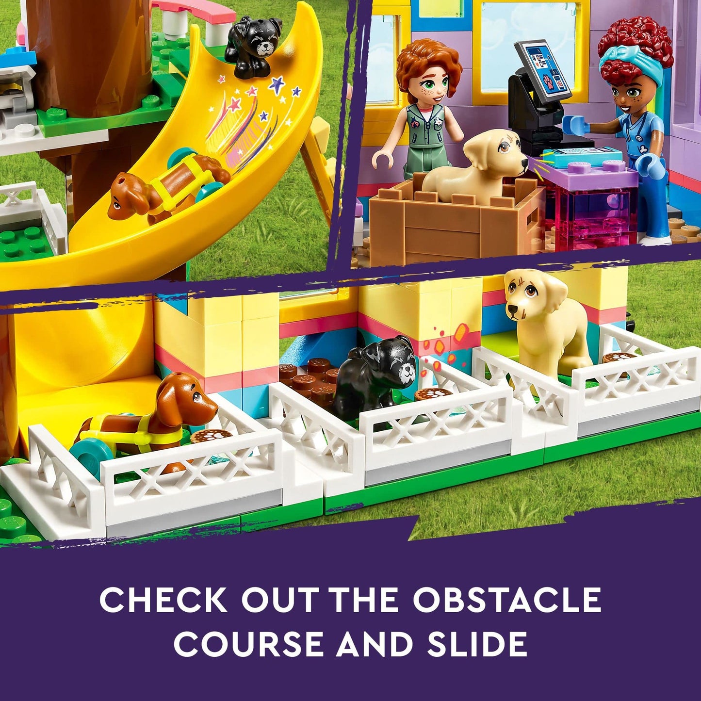 LEGO Friends Dog Rescue Center 41727, Pet Animal Playset for Kids Ages 7 Plus Years Old with 2023 Series Characters Autumn and Zac Mini-Dolls, Toy Vet
