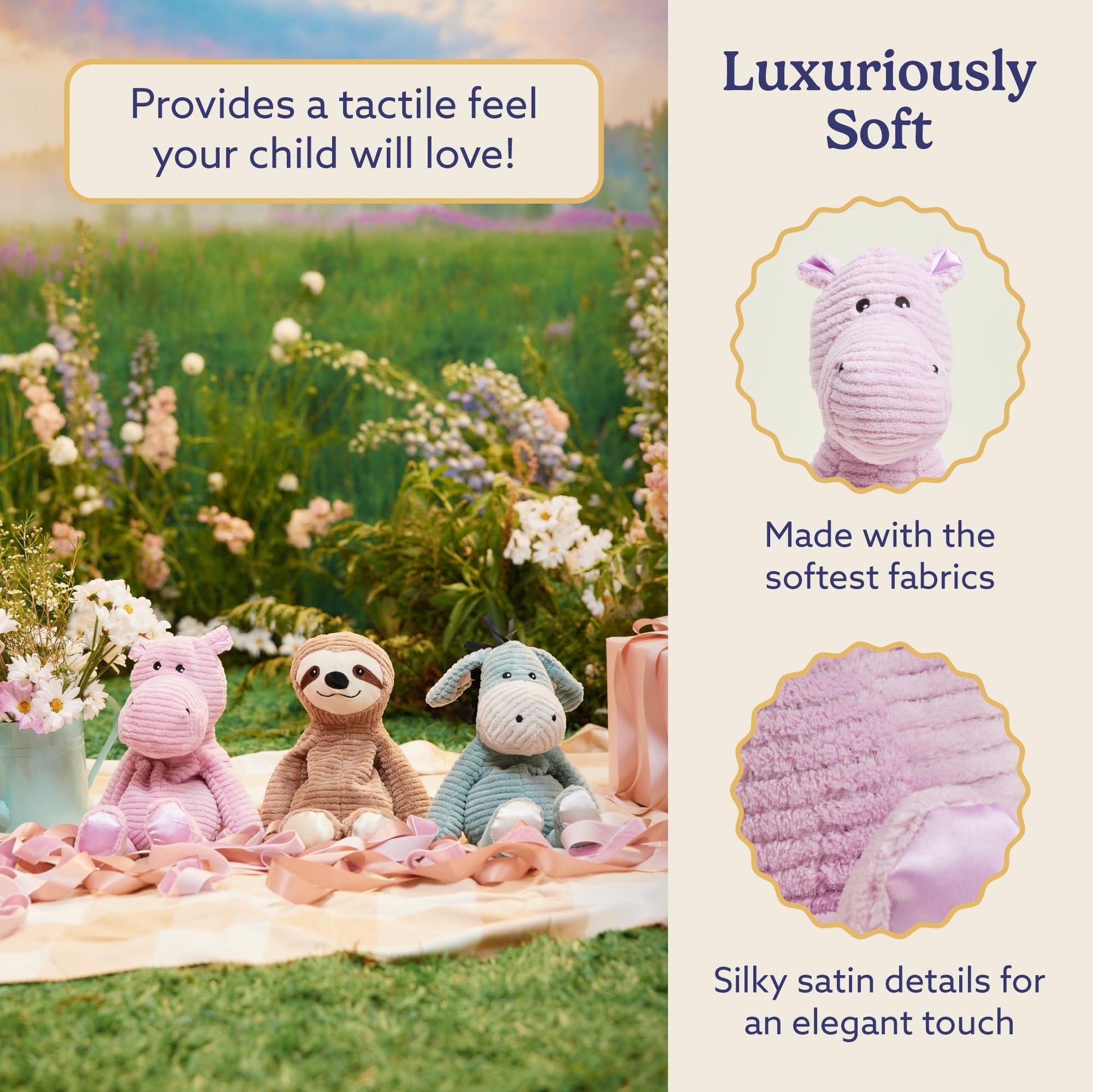 warmies Microwavable & Weighted Stuffed Animals, Hippo - Soothing Heated Stuffed Animal - Dual Heat & Chill Comfort - Calming Comfort for Adults