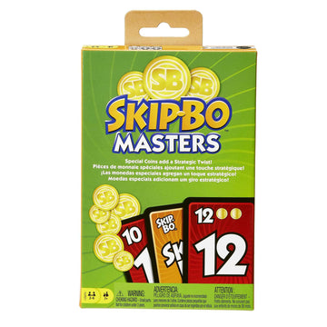 Mattel Games Skip-Bo Masters Card Game for Adults, Family Night & Parties, Play Numbers in Order for 2 for 6 Players