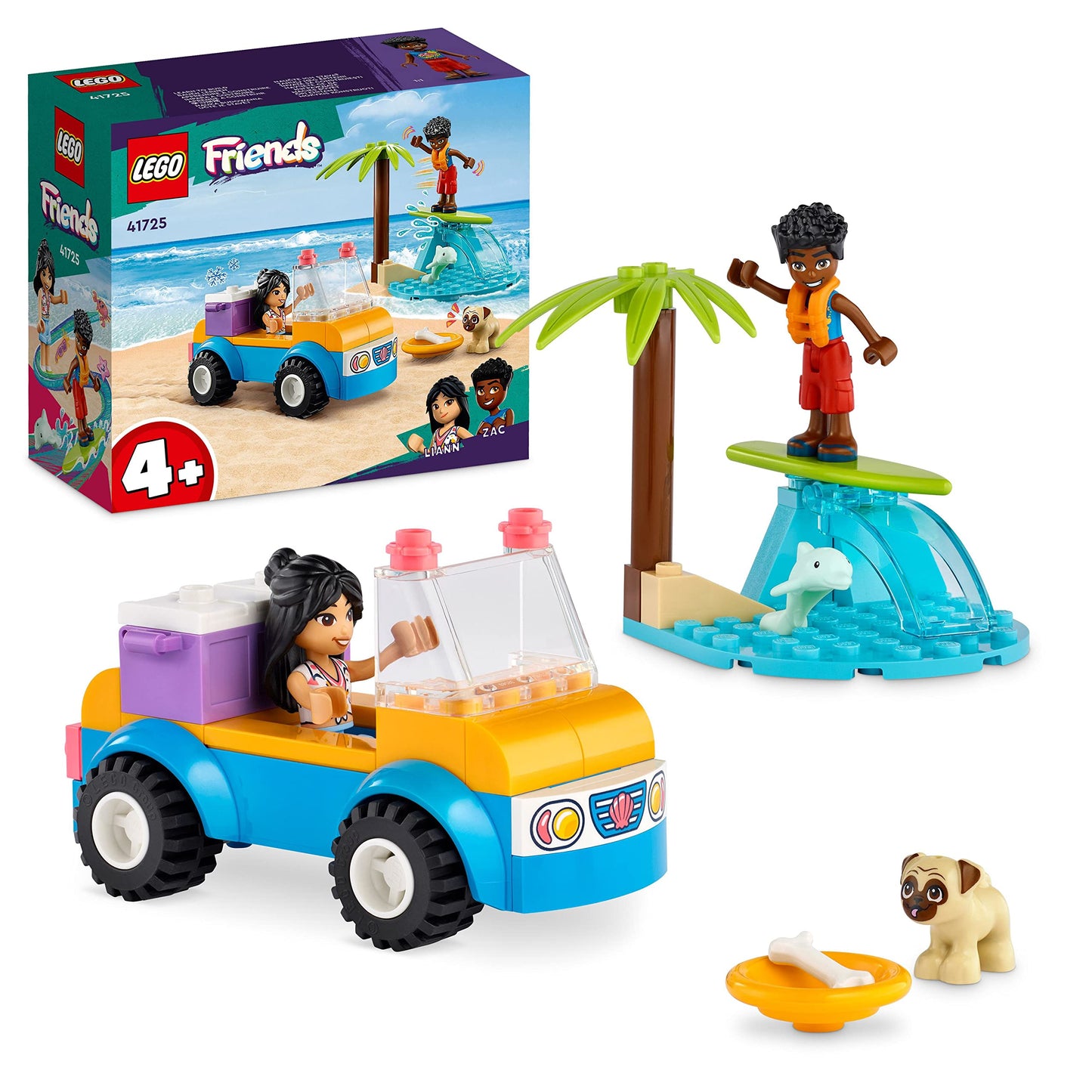 LEGO Friends 41725 Beach Baggy in Summer, Toy Blocks, Present, Vehicle, Glue, Girls, Ages 4 and Up
