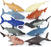 Axbotoy 10 Pack Shark Toys,8" Soft and Stretchy Realistic Shark Toy Set,Floating Bathtub Toys and Birthday Party Favors for Boys Girls Kids
