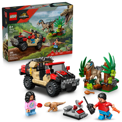 LEGO Jurassic World Raptor Off-Road Escape Dinosaur Toy - Building Playset with Dinosaur Action Figures, Jurassic World Toy for Boys & Girls, Ages 6+