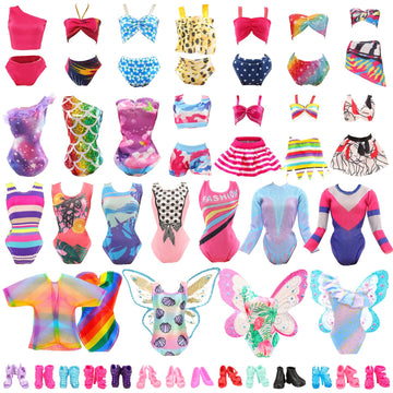 BARWA 5 Sets Swimwear Swimsuit Beach Bikini Bathing Clothes with Shoes for 11.5 Inch Doll…