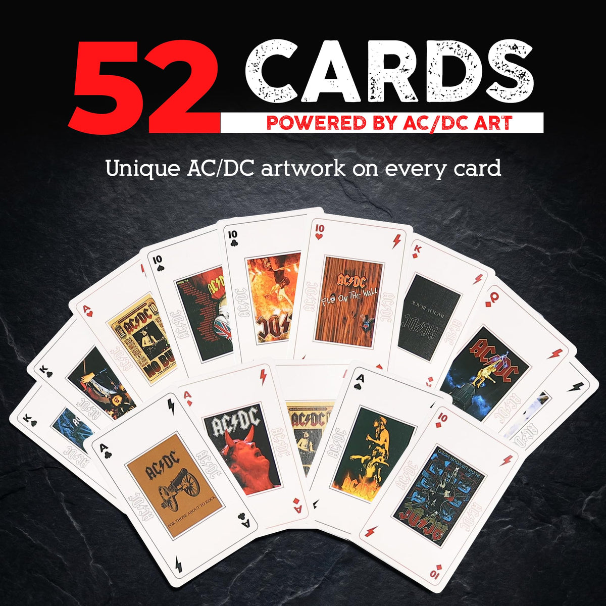 AQUARIUS AC/DC Cassette Playing Cards, 52-Card Deck with Jokers