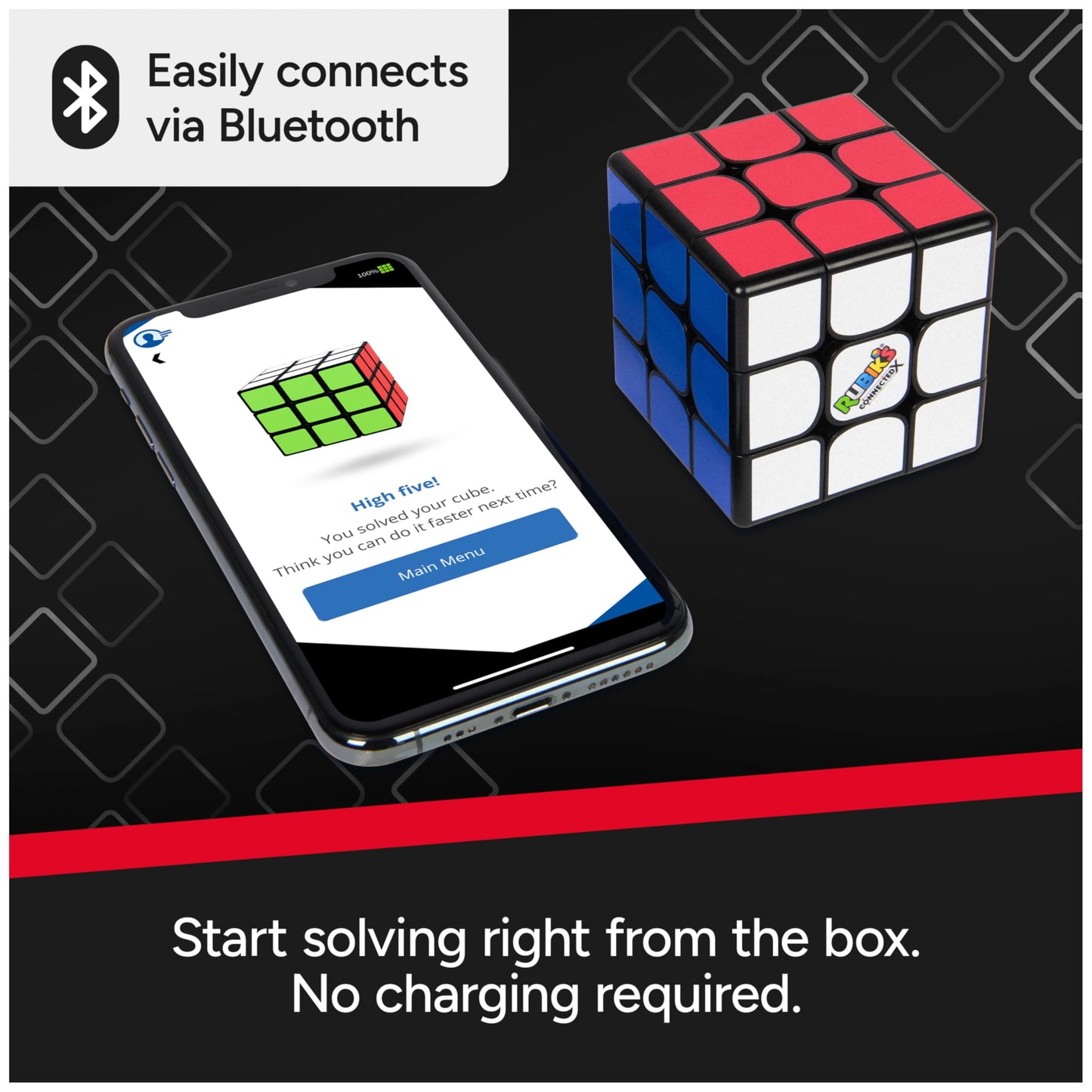 Rubik's Cube, The Official Rubik’s ConnectedX, Bluetooth-Enabled 3x3 Speed Cube with Guided Learning App for Beginners, Brain Teaser Fidget Toy