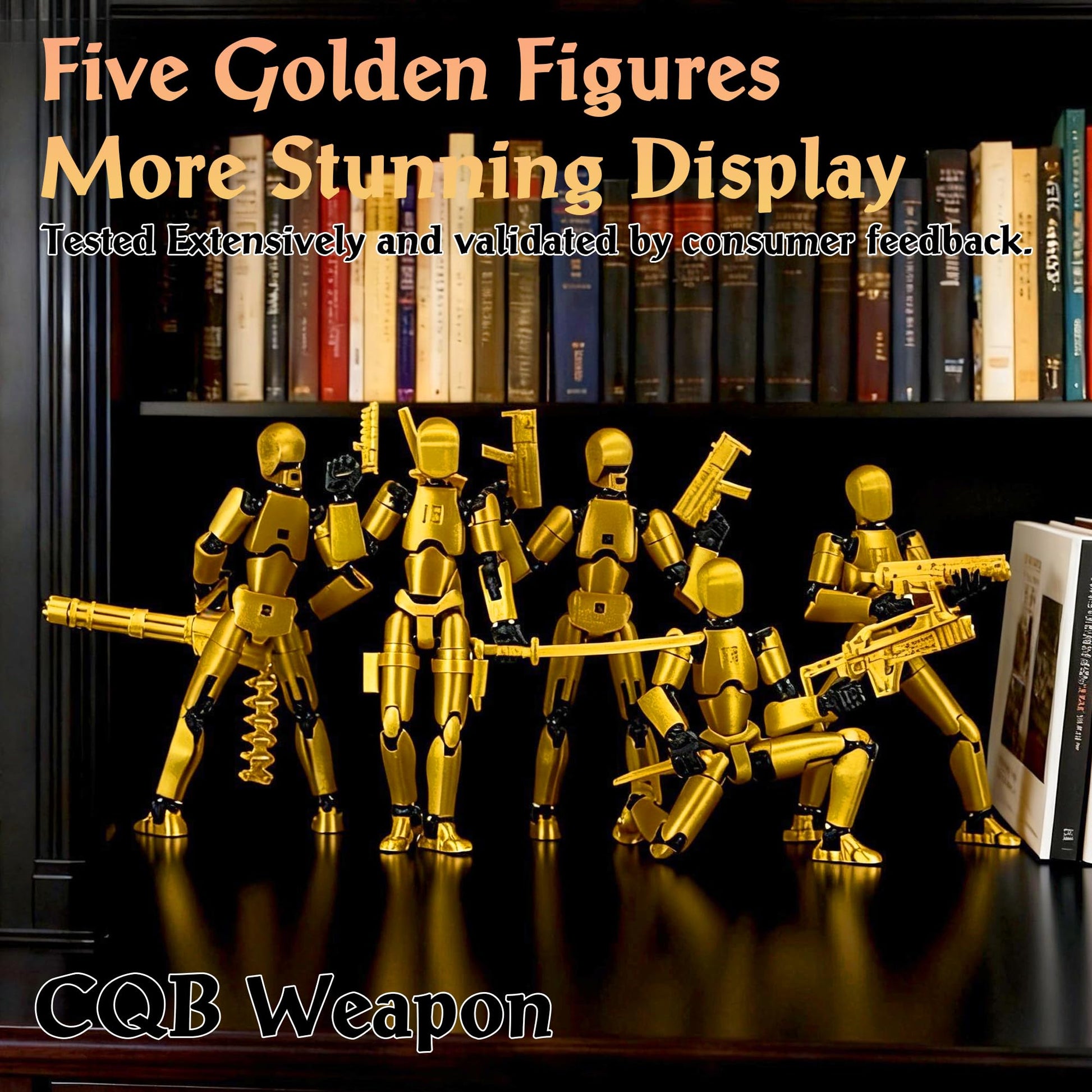Deeplus Titan 13 Action Figure, T Dummy 13 3D Printed Toys, Gold