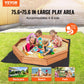 VEVOR Wooden Sandbox with Cover, 75.6''x75.6''x9.1'' Octagonal Sand Box, Sandpit with 4 Benches and Bottom Liner, Gift for Ages 3-12 Years Old