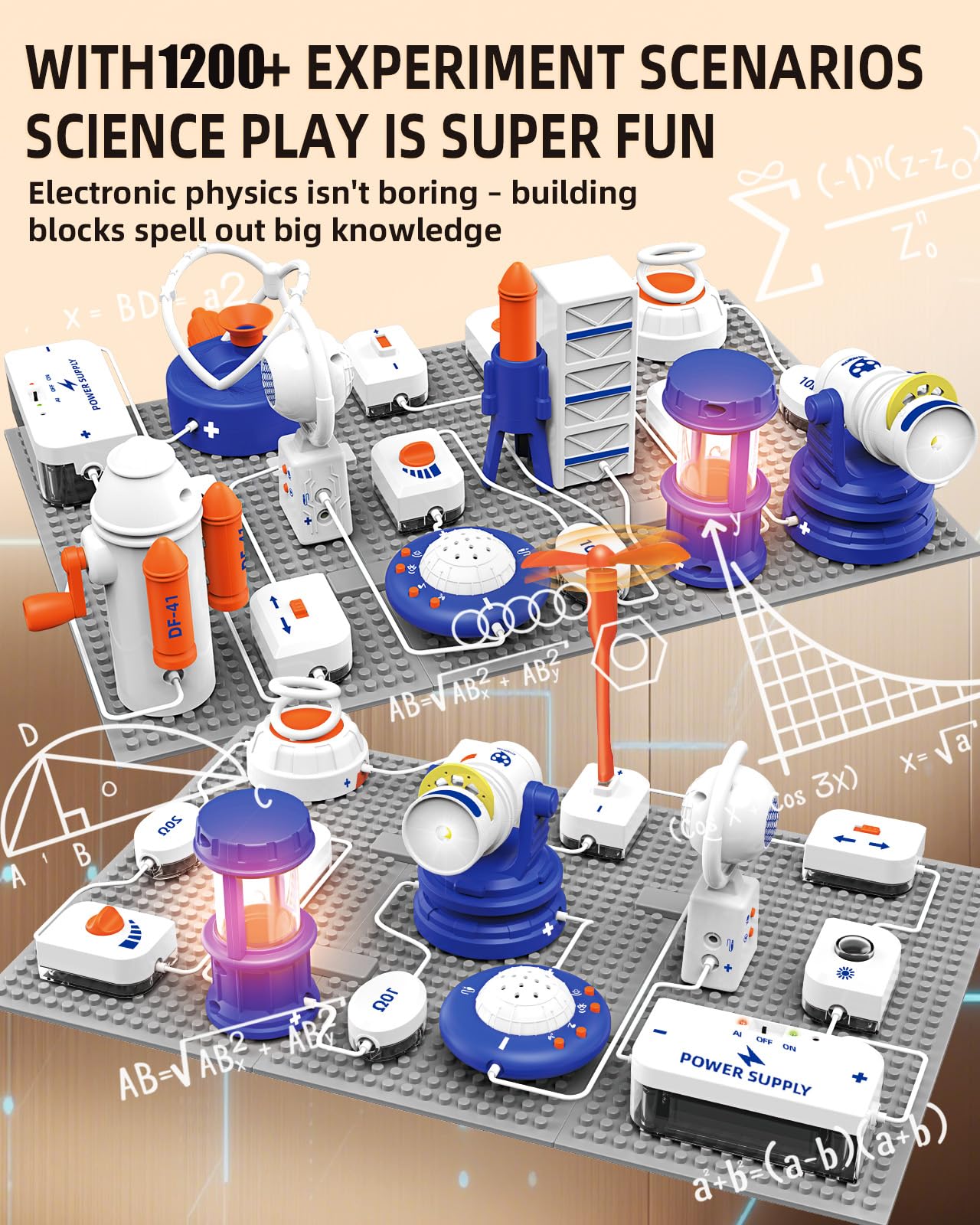 Science STEM Kits for Kids, Electronics Exploration Kit, 66 Pcs DIY Circuit Parts, Over 1200 Projects, STEM Educational Toy Gifts for Kids Boys Girls
