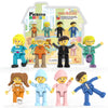 PicassoTiles 8 Piece Magnetic Action Figures Family Character Set Compatible with Magnet Tile Building Blocks STEM Educational Toy for Kids Pretend
