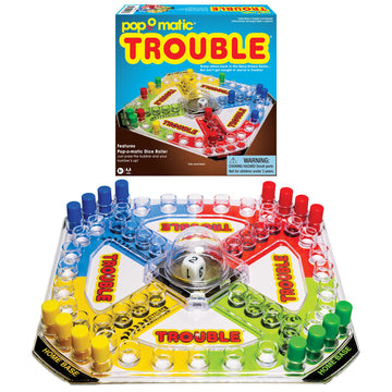 Winning Moves Classic Trouble, with Retro Art and Pop-O-Matic Popper