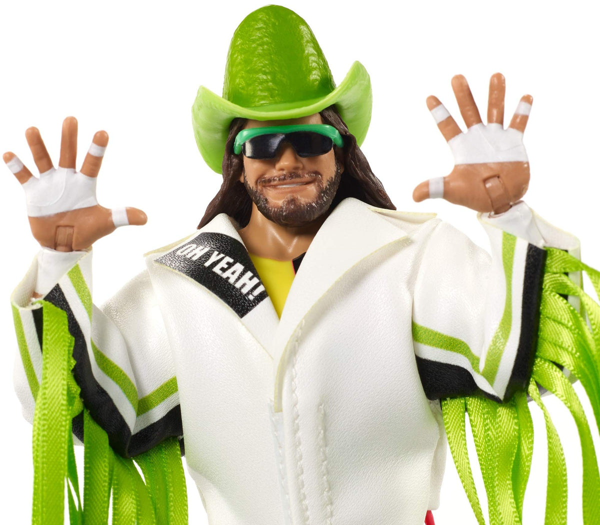 WWE Ultimate Edition “Macho Man” Randy Savage Action Figure, 6-in /15.24-cm, with Interchangeable Heads, Swappable Hands, & Entrance Gear for Ages 8