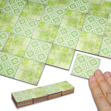 Halandar Dollhouse Flooring Tiles on 1/12 1/6 Scale Miniature Decor Accessories 32pcs Double-Sided