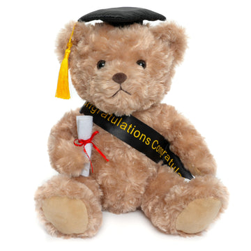 WEIGEDU Graduation Gift Teddy Bear Stuffed Animal Plush Toy with Cap, Sash & Diploma, Graduation Gift for Kids, Students, Boys & Girls, 12 Inch
