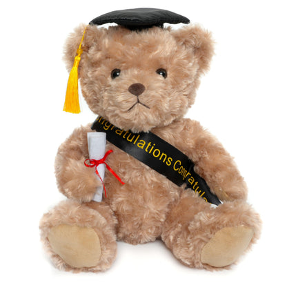 WEIGEDU Graduation Gift Teddy Bear Stuffed Animal Plush Toy with Cap, Sash & Diploma, Graduation Gift for Kids, Students, Boys & Girls, 12 Inch