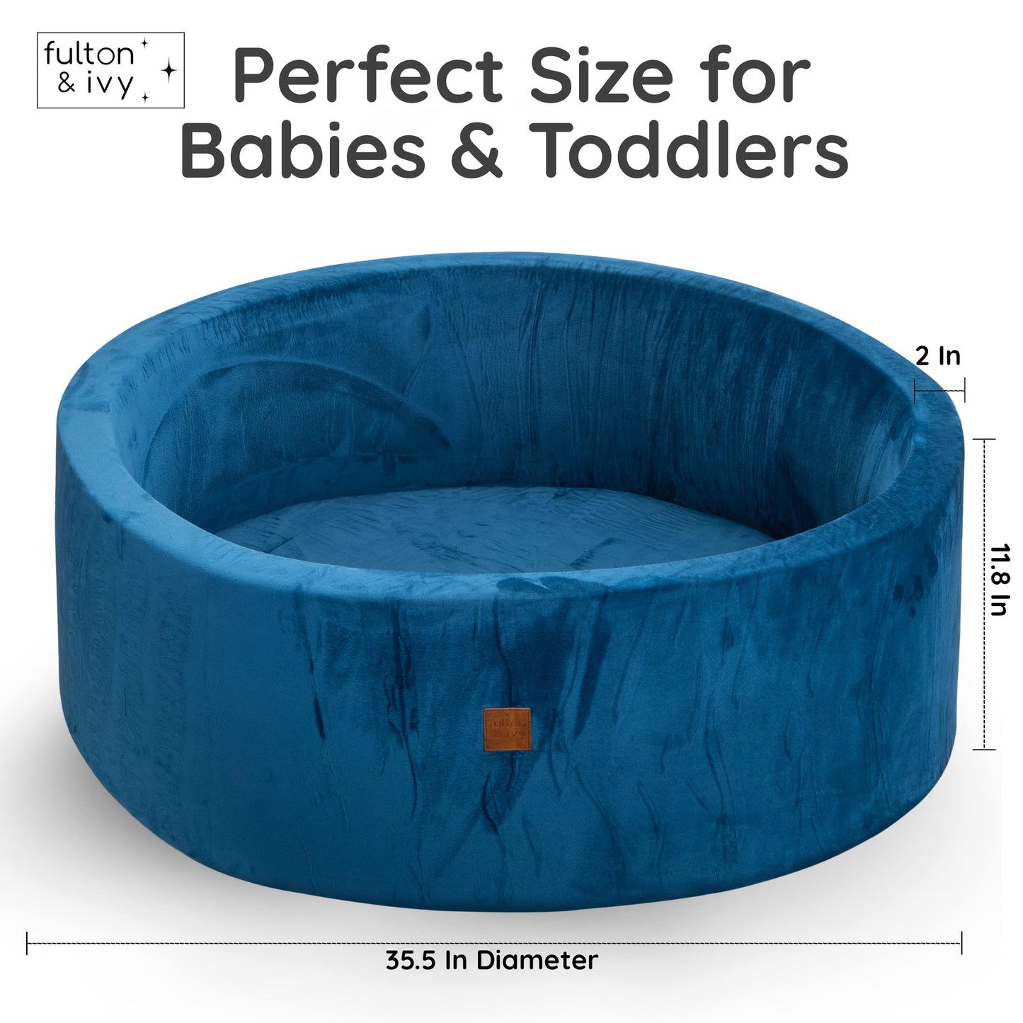Fulton & Ivy Premium Baby and Toddler Ball Pit (35"x11.8") | Easy to Clean Memory Foam Ball Pit Made with Non-Toxic Materials | Durable Ball Pits