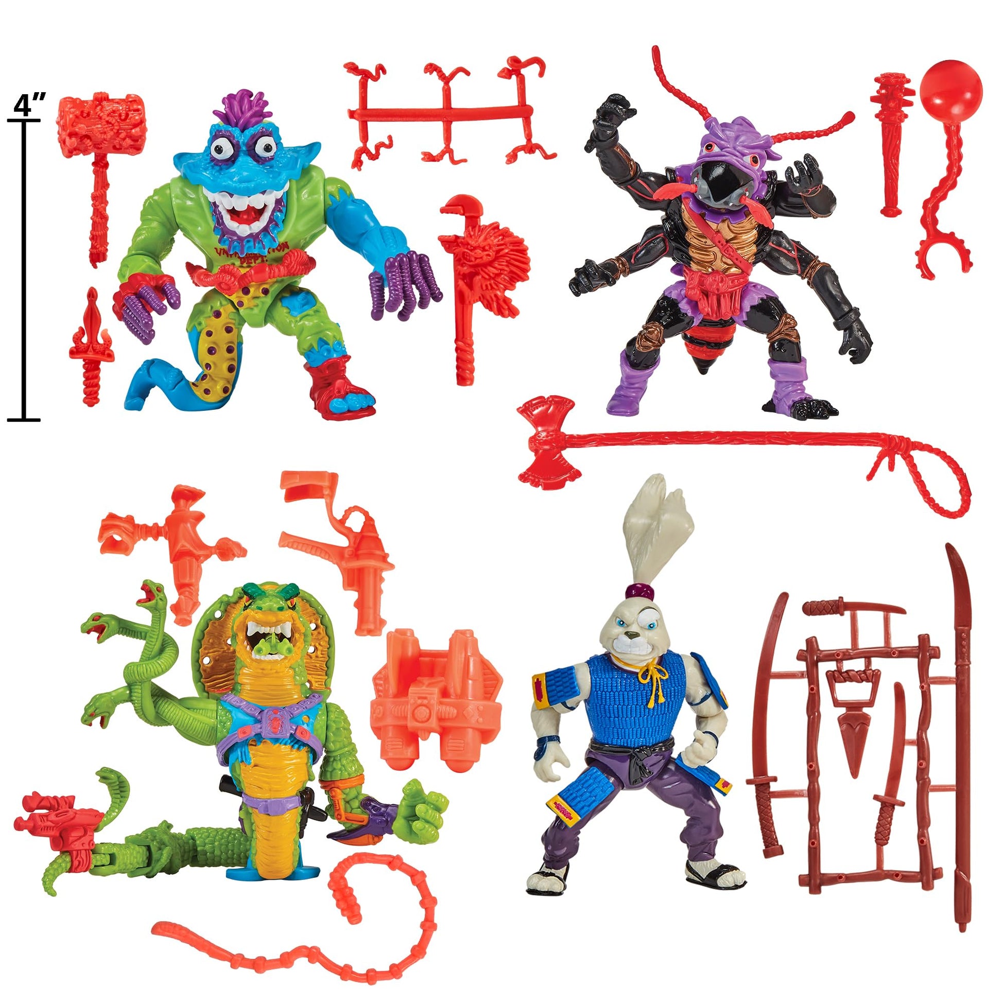 Teenage Mutant Ninja Turtles TMNT Classic Mutants 4 Pack Action Figures with Accessories