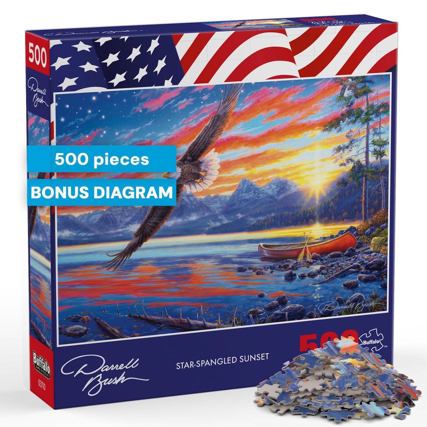 Buffalo Games - Star-Spangled Sunset - 500 Piece Jigsaw Puzzle for Adults