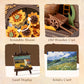 ROBOTIME Wooden Flower Golden Sunflower Building Sets for Adult with Lights TH002, Van Gogh Wall Art Crafts, Painting Frame Room Decor, Valentine's