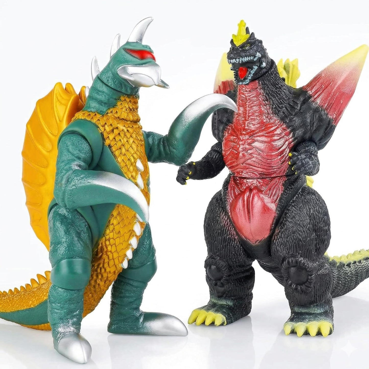 JAYKENIXO 2 Pack NEW Large Dragon Monster Action Figures 11 Inch - Movable Joints, Detailed Kaiju Creature Toys with Carry Bag for Kids Play
