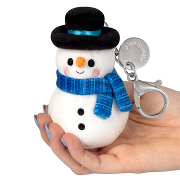 Squishable - Micro Cute Snowman - Holiday Collection - 4.5 in - Soft Toy Collectible Stuffed Animal - Metal Keychain Backpack Clip
