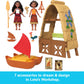 Mattel Disney Moana 2 Toys, Moana & Loto’s Workshop Playset with 2 Small Dolls, Heihei Figure, Floating Boat & 5 Accessories