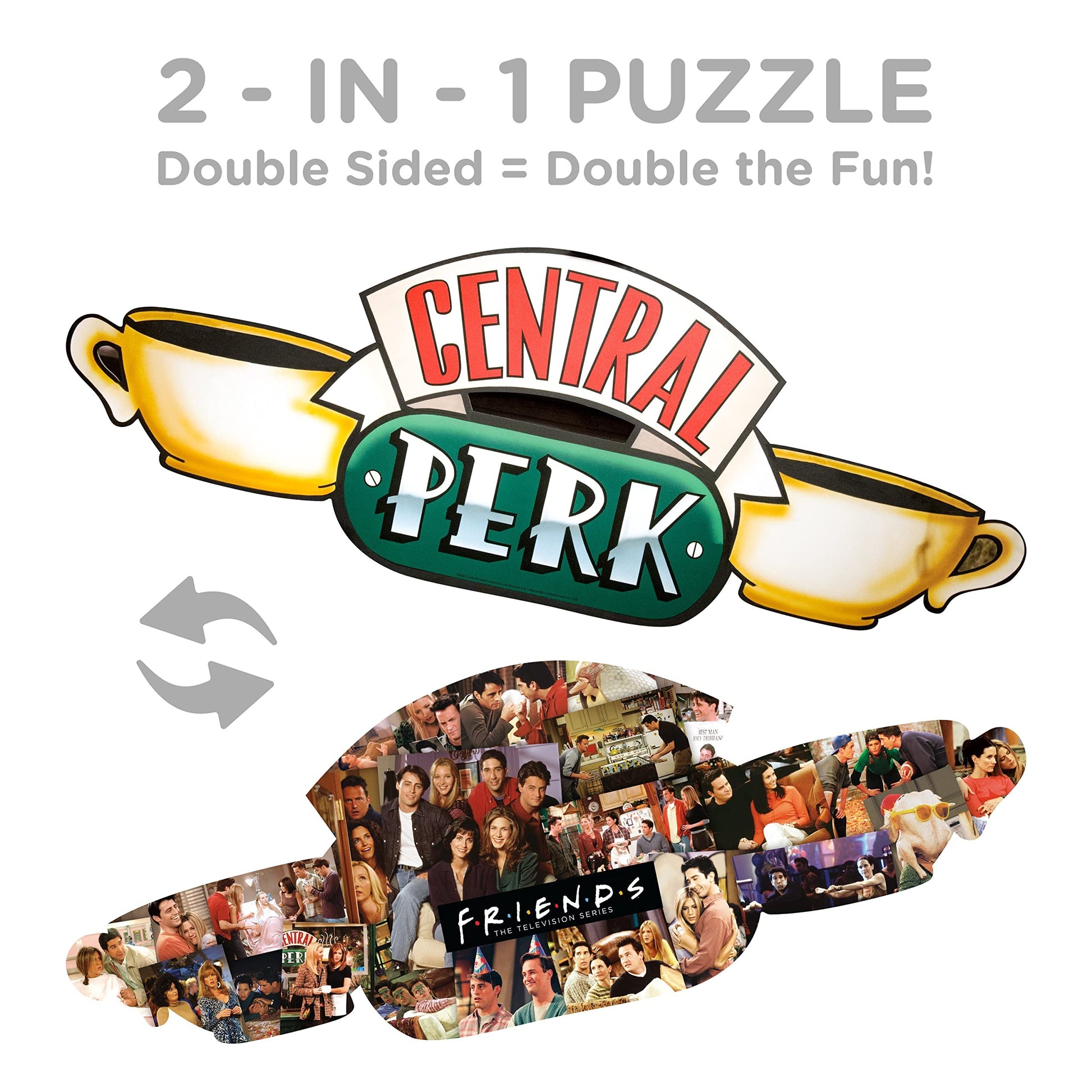 AQUARIUS Friends Central Perk Puzzle (2-Sided Shaped 600 Piece Jigsaw Puzzle) - Glare Free - Precision Fit - Officially Licensed Friends TV Show