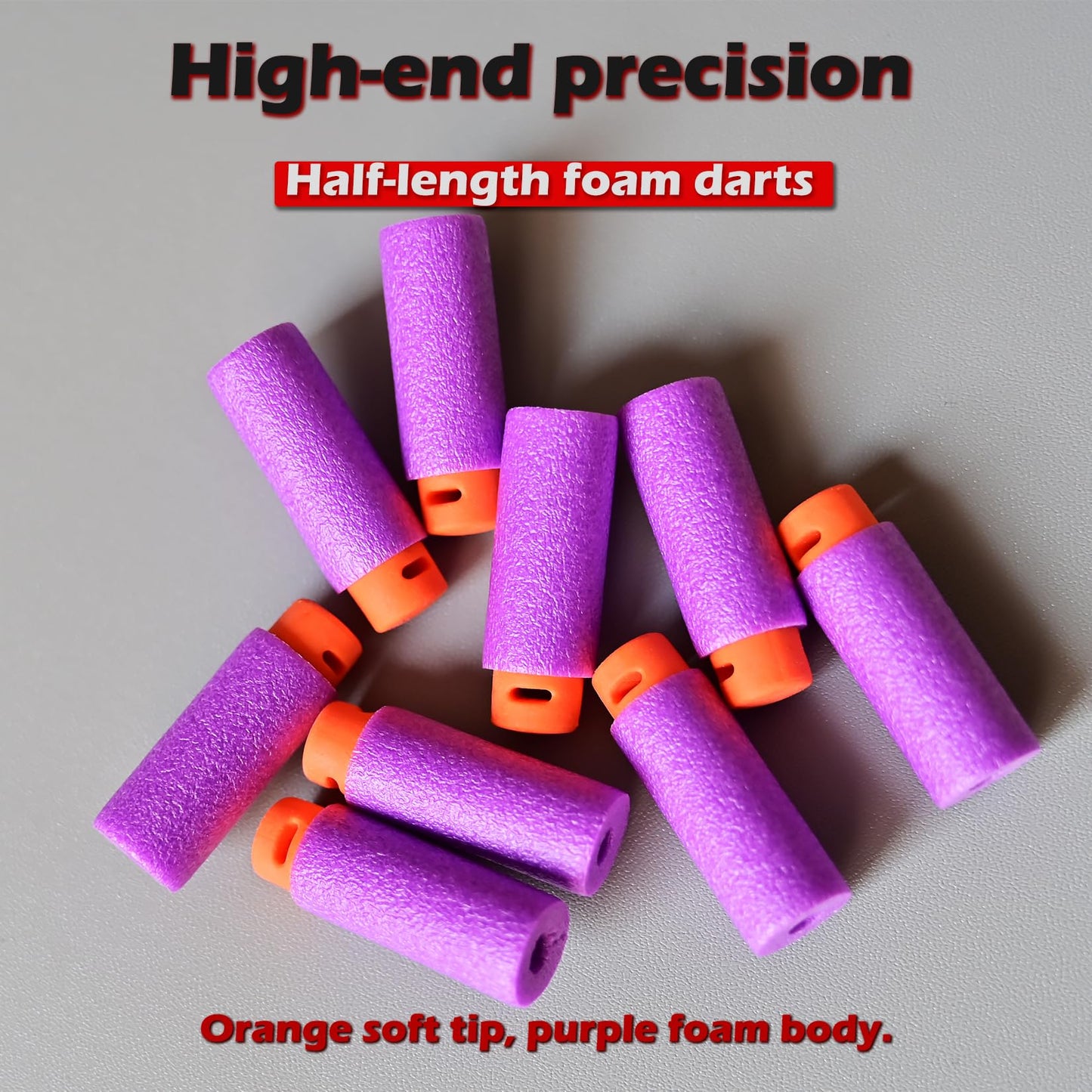 Lififun 200pcs Half-Length Soft Darts Compatible with Dart Zone, Adventure, Nerf, Worker - for Foam Dart Blasters & Toy Guns Tips 14+ (Purple)
