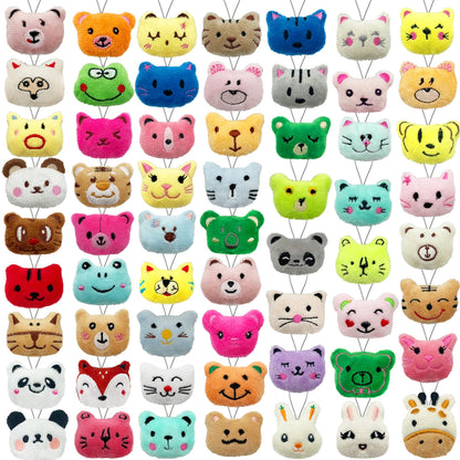 XIPEGPA 60 PCS Mini Animal Plush Toys Set Cute Small Animal Stuffed Toy Keychain for Party Favors Keychain Ornament for Goody Bag Easter Egg Stuffers