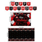 Red Birthday Background Party Supplies Decorations Red and Black Happy Birthday Banner Backdrop Tablecloth for Parties