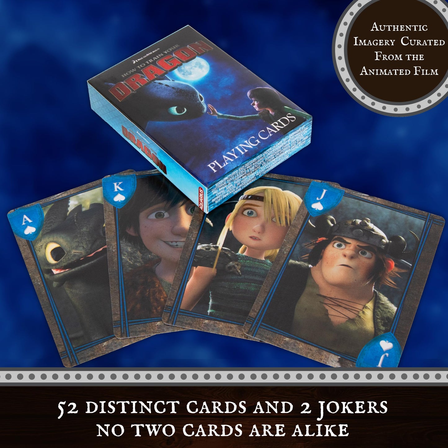 AQUARIUS How to Train Your Dragon Playing Cards Standard Size - Themed Novelty Deck with 52 Unique Designs - Collectible Merchandise Gift for Teens