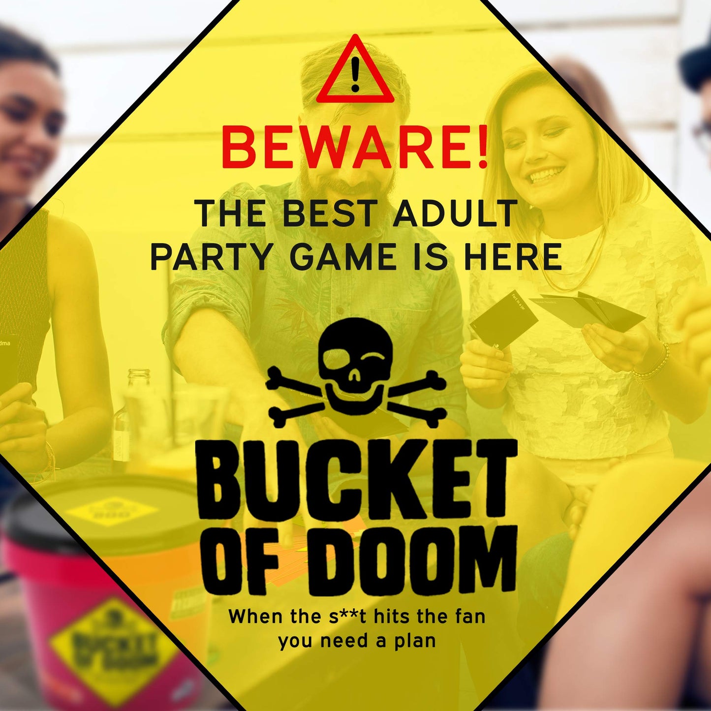 Bananagrams Bucket of Doom Game - Dirty Death Dodging Funny Party Games for Adult Parties and Gifts