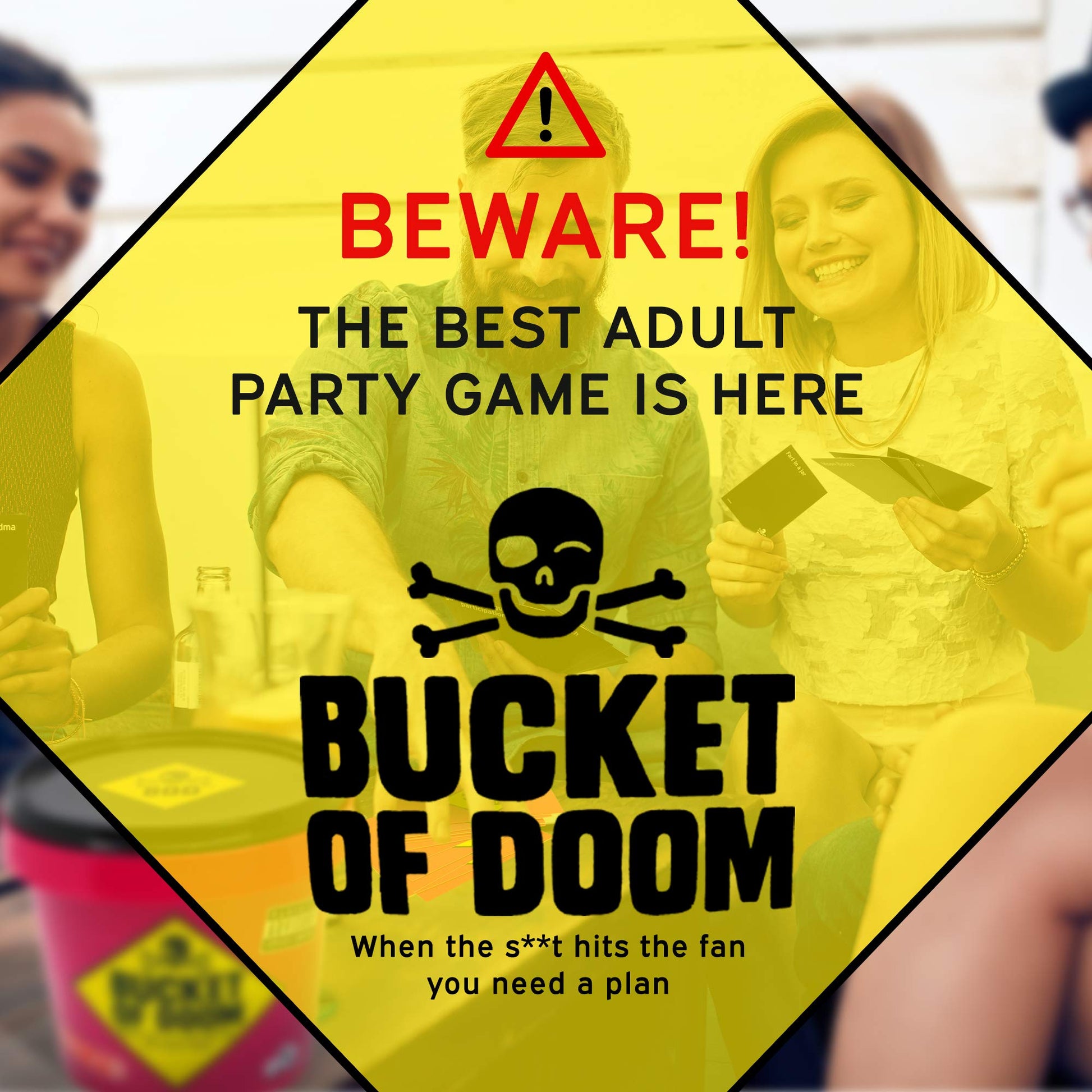 Bananagrams Bucket of Doom Game - Dirty Death Dodging Funny Party Games for Adult Parties and Gifts