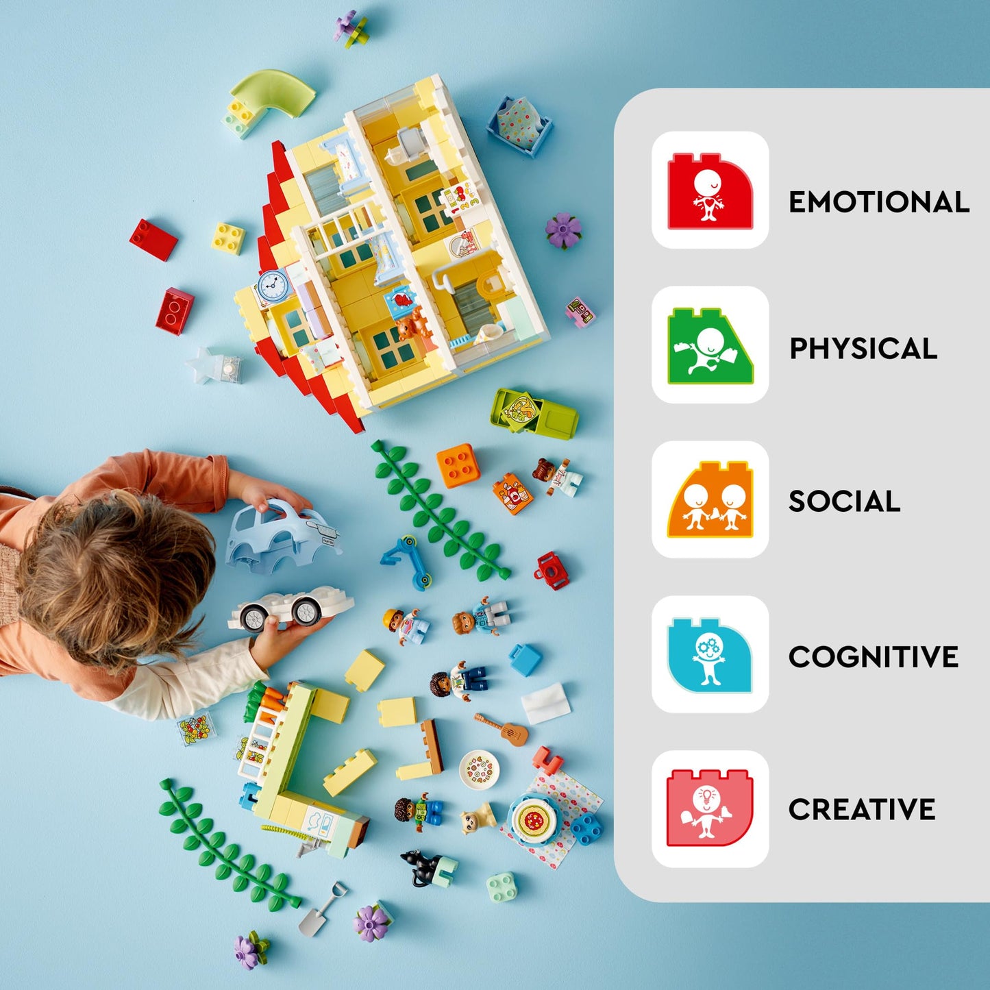 LEGO DUPLO Town 3 in 1 Family House 10994 Educational STEM Building Toy Set for Toddlers Ages 3 and Up, for Kids, Car Toy and 3 Floor House Lets The
