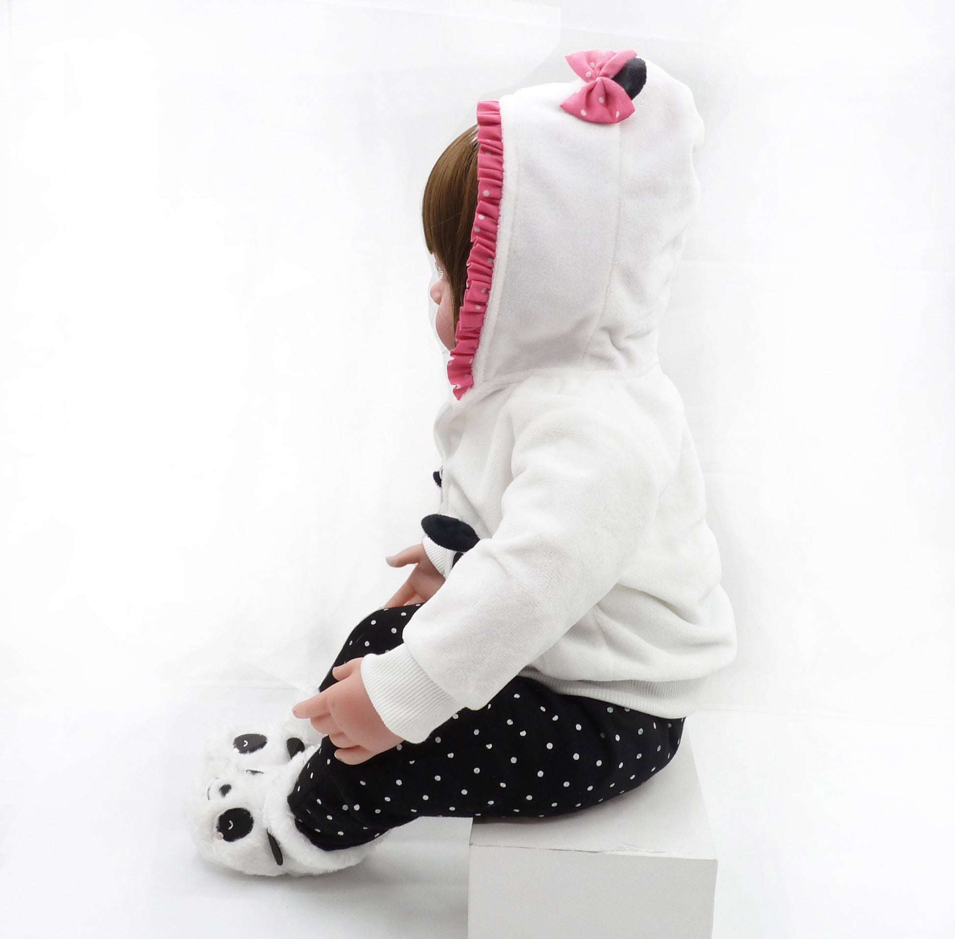 Reborn Baby Girl Dolls Clothes 18 inch Panda Outfits Accesories for 17-19 inch Reborns Doll Newborn Baby Girl Matching Clothing